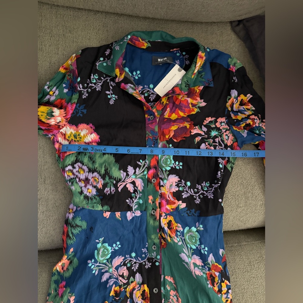 Anthropologie Maeve Floral Patchwork Shirtdress Size 2 Dress NWT - Picture 10 of 10